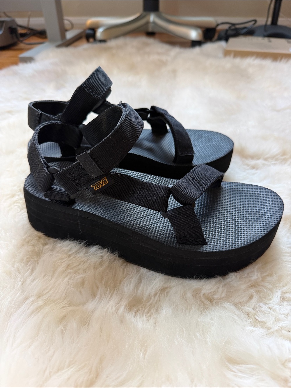 Teva Black Platform Sandals